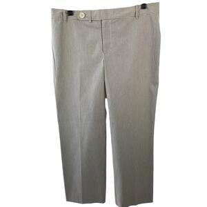 Gap Grey White Pinstripe Trousers Pants Stretch Very Nice Size 8